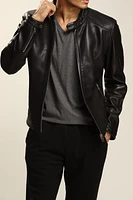CAMDEN2 Genuine Lamb Leather Bomber Jacket