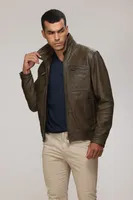 DION Genuine Leather Bomber Jacket