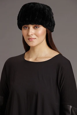 SHEYLA Genuine Fur Headband Hat