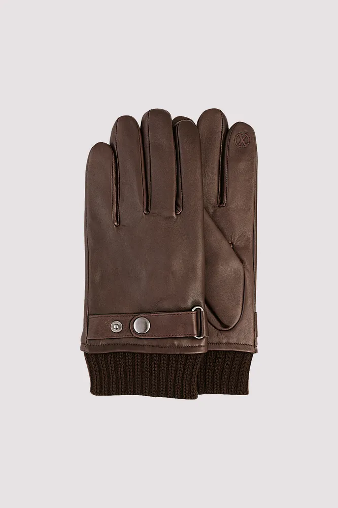 HUDSON Genuine Lamb Leather Gloves With Wrist Snap