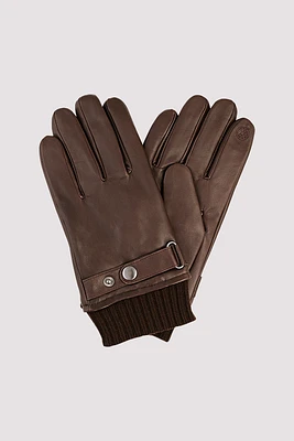 HUDSON Genuine Lamb Leather Gloves With Wrist Snap