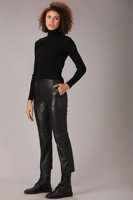LAINEY Genuine Butter Soft Lamb Leather Straight Pant