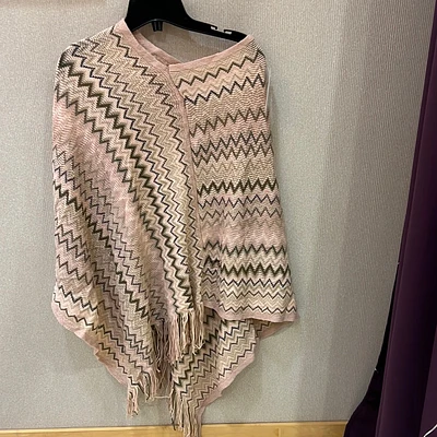 Pink Bling Poncho - Fashionable Light Knit