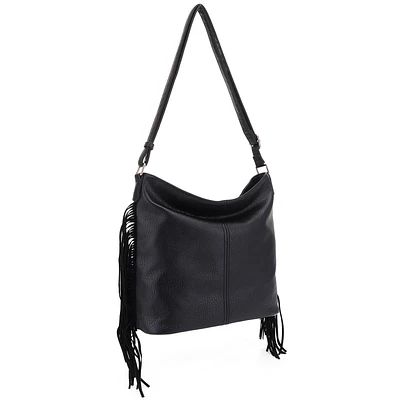 Unique Fashion Black Fringe Crossbody