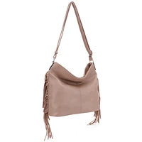 Taupe Fringe Crossbody - Fashionable and Unique Purse Diva