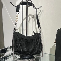 Unique Fashion Black Rhinestone Bling Purse