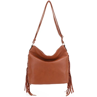 Fashionable Brown Fringe Crossbody