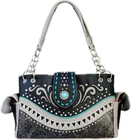 western purse with stone flap