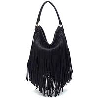 Black Fringe Hobo Bag JY0465