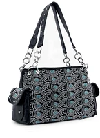 Bling Western Rhinestone Purse with turquoise swirl pattern