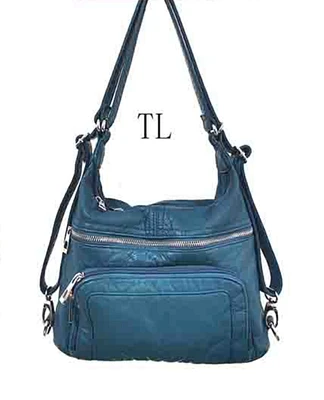 Teal WH3104 3 in 1 style backpack purse with wallet front