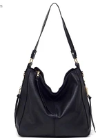 Navy side zipper hobo bag