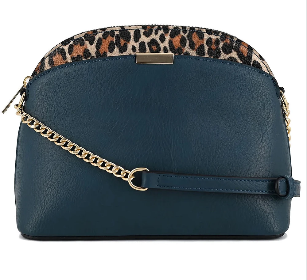 Teal Leopard small crossbody