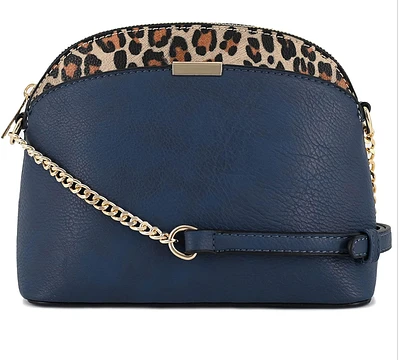 Navy Leopard small crossbody