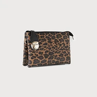 Leopard multi pouch wristlet/crossbody