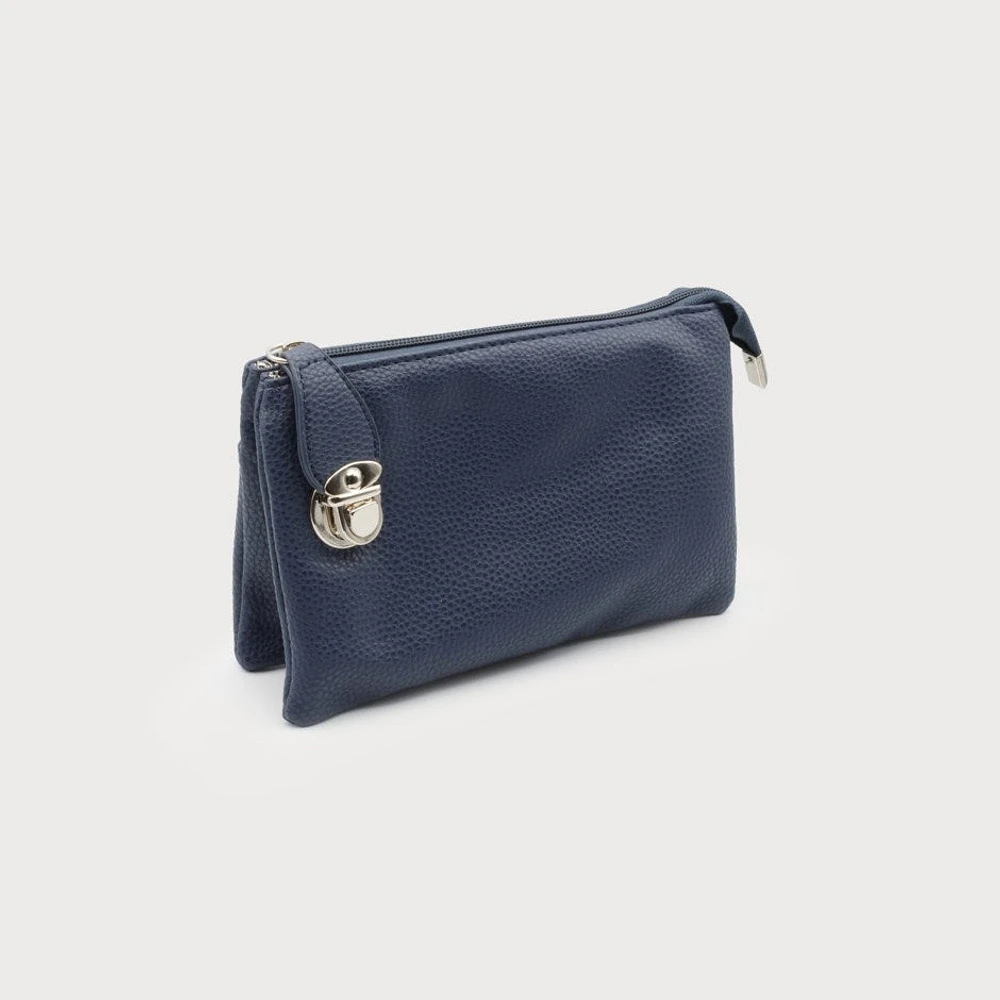 Navy multi pouch wristlet/crossbody