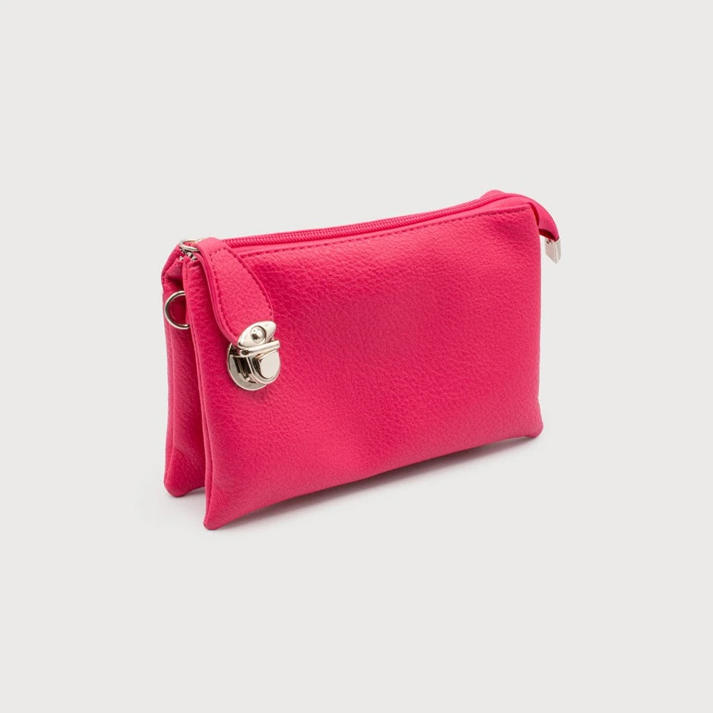 Raspberry multi pouch wristlet/crossbody