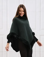 Green Faux Fur Fashion Cape