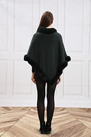 Green Faux Fur Fashion Cape