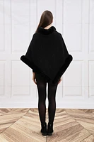 Black Faux Fur Poncho Fashion Cape