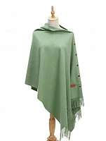 Cashmere Shawl with Buttons: Scarf Fashion