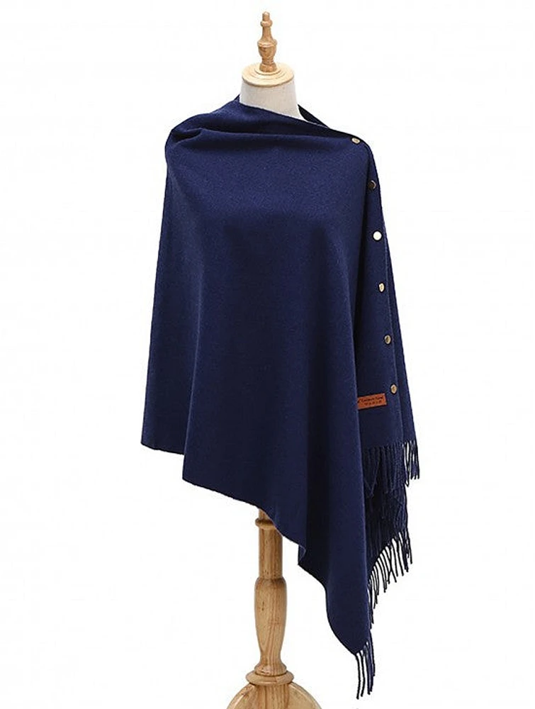 Cashmere Shawl with Buttons: Scarf Fashion