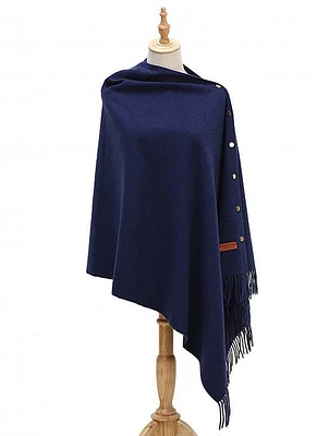 Cashmere Shawl with Buttons: Scarf Fashion