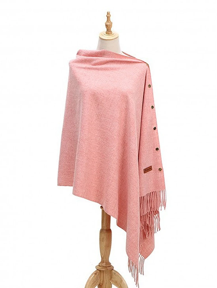 Cashmere Shawl with Buttons: Scarf Fashion