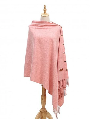 Cashmere Shawl with Buttons: Scarf Fashion