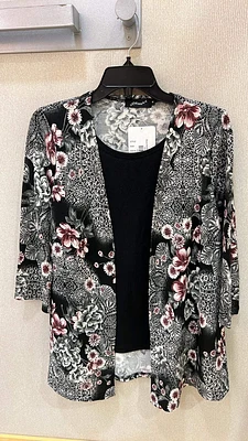 Black Floral Bling Jacket - Fashion F31579