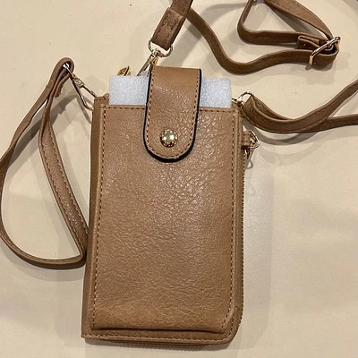 Tan Cell Phone Wristlet and Crossbody BC1148 - Slingback Unique