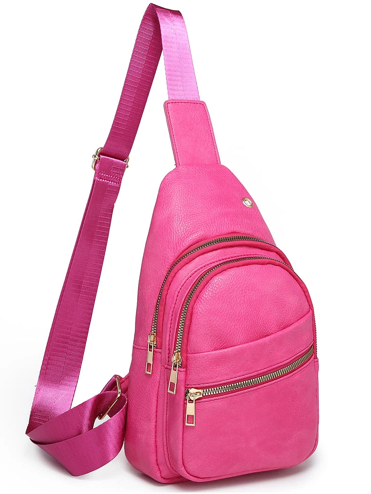 Fuscia Fashion Sling Backpack - Unique Crossbody