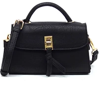 Unique Black Twist Lock Satchel L0322