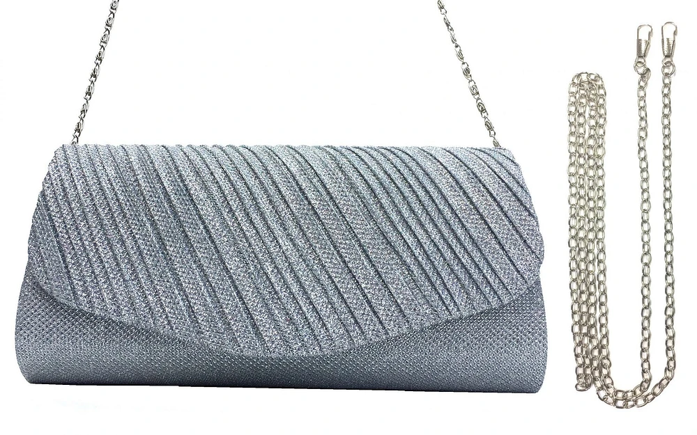 Purse Diva Silver Clutch with V Front - Shop Local!