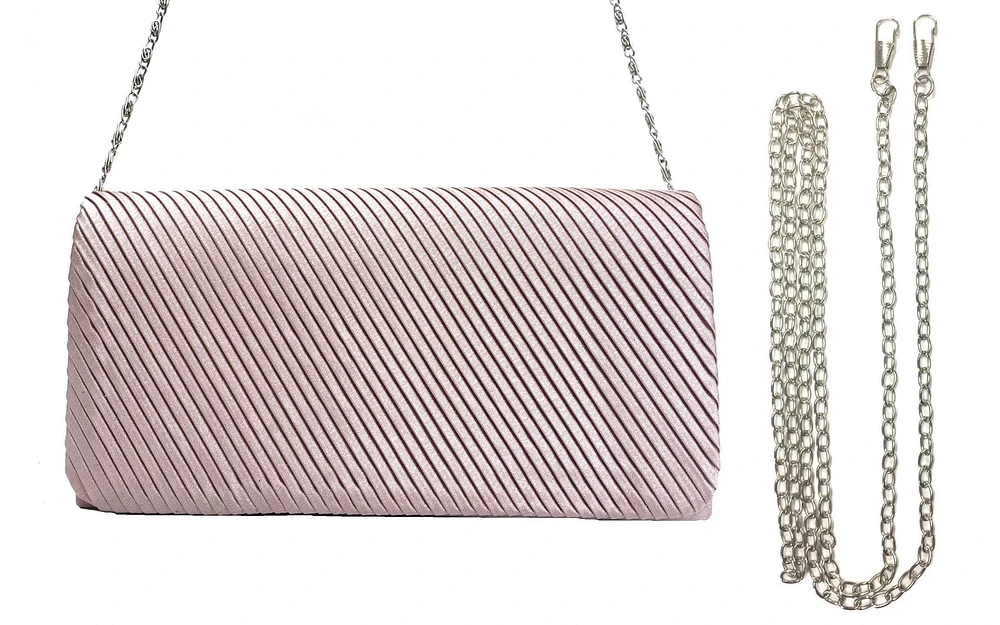 Unique Rose Gold Clutch Purse - Fashionable Diagonal Pattern