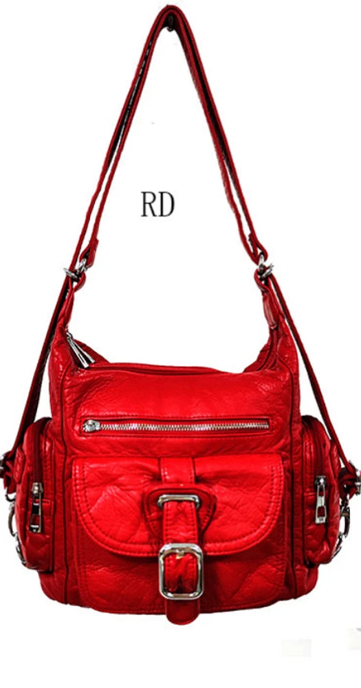 Unique Small Red 3-in-1 Backpack Purse- Fashion Diva