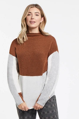 Local Fashion: Unique Colour Block Funnel Neck Sweater