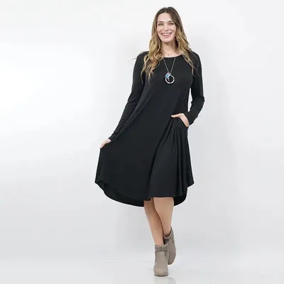 Black side pocket dress 42p