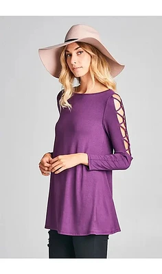 Shop Local: Fashionable Violet Cross Top EC3914