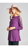 Shop Local: Fashionable Violet Cross Top EC3914