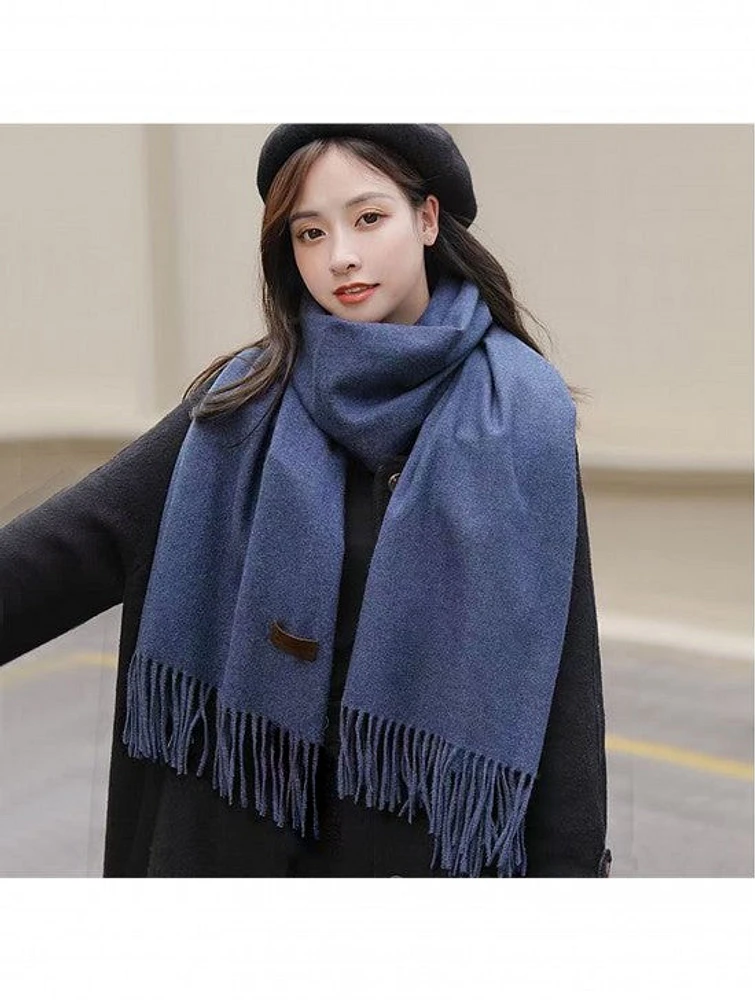 Navy Shawl Scarf with Cashmere Feel - Shop Local Fashion