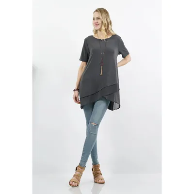 Ashgrey tunic with tulip hem