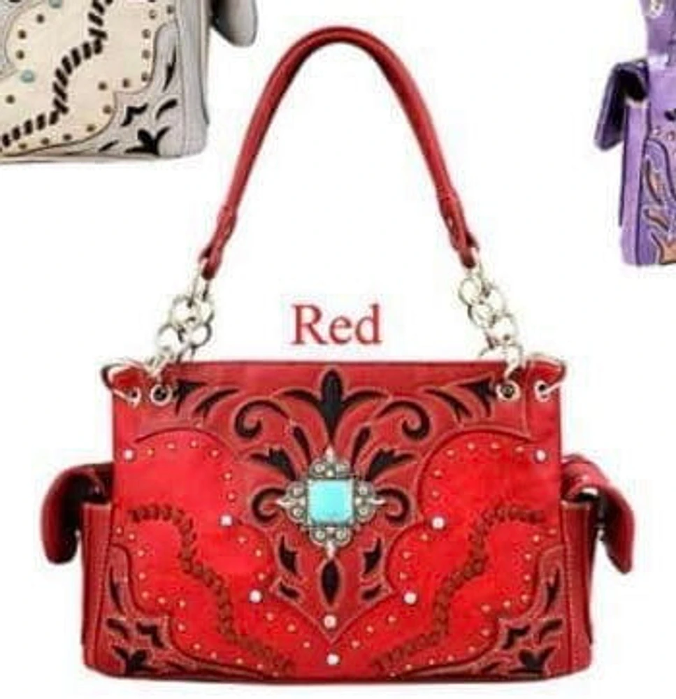 Local Fashion: Red Stone Western Purse