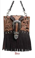 Local Brown Fringe Messenger with Buckle