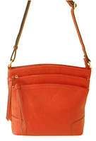 Burnt orange multi zip crossbody WU059