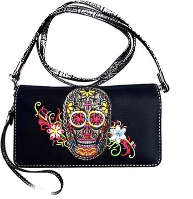 Skull Bling Flower Wallet - Unique Purse