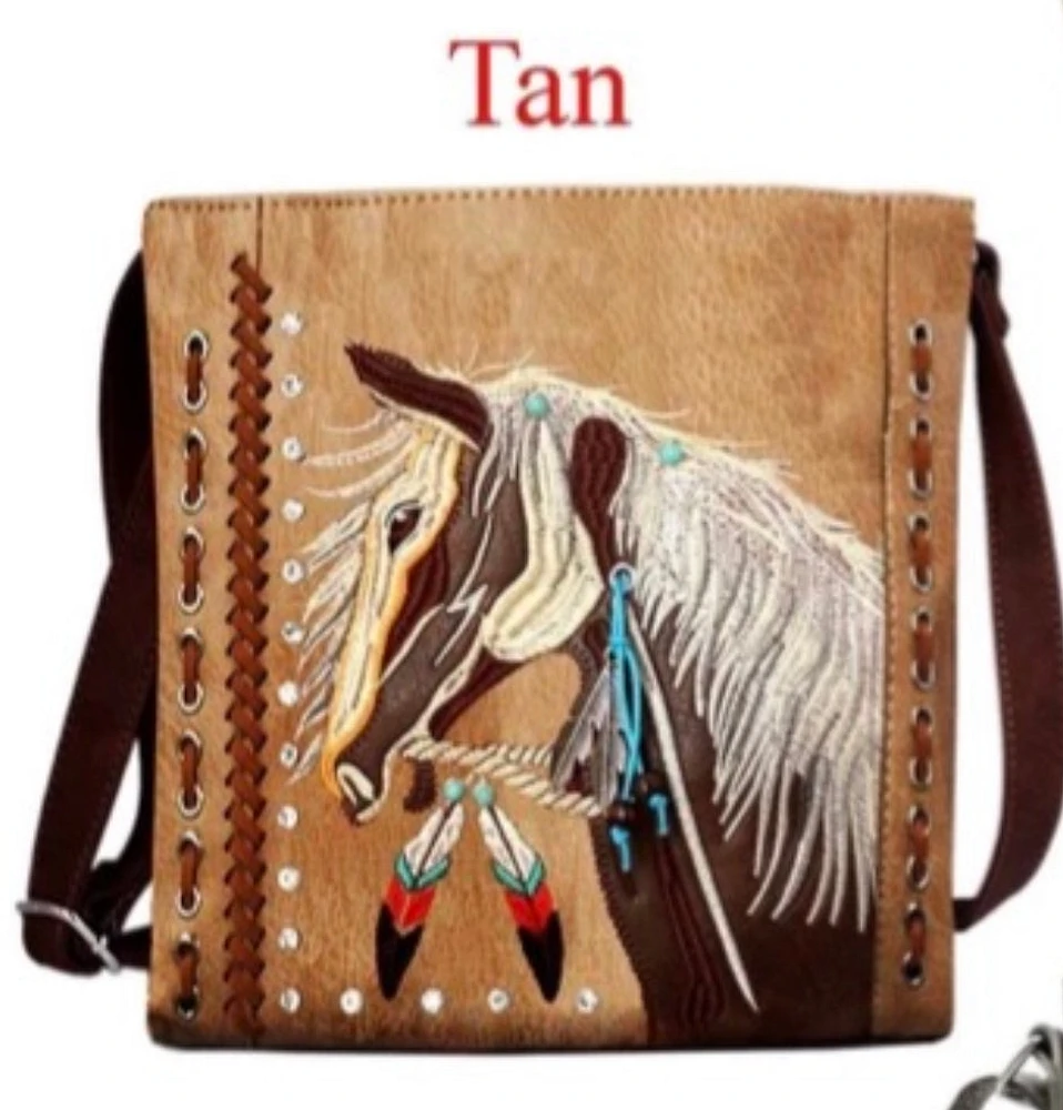 Shop Local Fashion: Unique Tan Horse Messenger