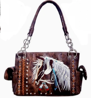 Local Fashion: Brown Horse Purse with Feather