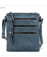 Unique Blue Messenger with 3 Zippers - Shop Local Fashion