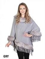 Local shop grey faux fur poncho